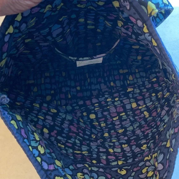 Vera Bradley Navy Quilted Floral Shoulder Tote - Picture 5 of 8